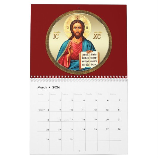 Calendrier Orthodox calendar 2025 (Mar 2026)