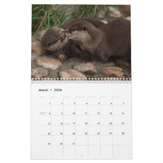 Calendrier Otter 2026 (Mar 2026)