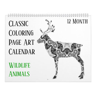 Calendrier Ours de cerf 12 mois Animaux sauvages - Adultes Co