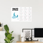 Calendrier Ourson 2022 Affiche - Début dimanche (Bureau à domicile)