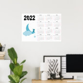 Calendrier Ourson 2022 Poster - Début le dimanche (Bureau à domicile)