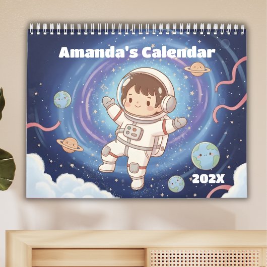 Calendrier Outer Space Explorer Personalized Kids 2026