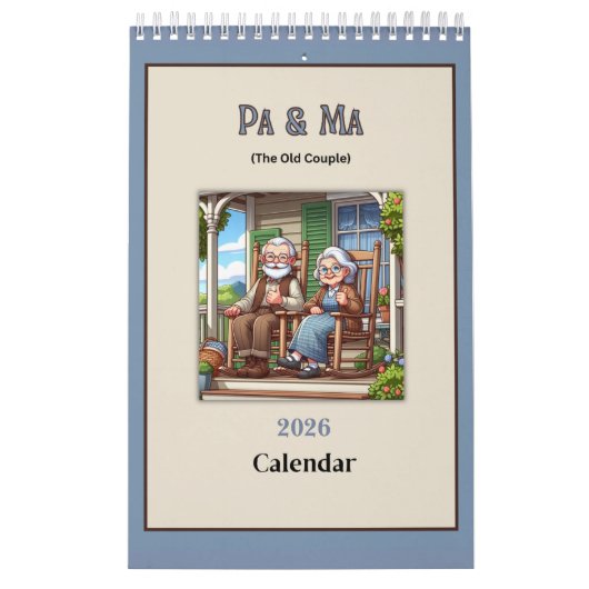 Calendrier Pa & Ma (The Old People) Fun 2026 Calendar (Protection)