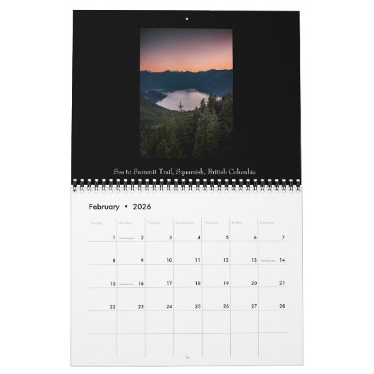 Calendrier Pacifique Nord-Ouest 2025-2026 (Feb 2026)