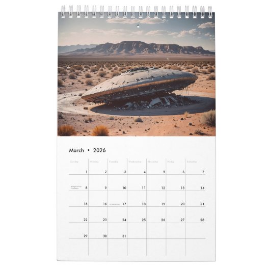 Calendrier Page PetitCalendrier simple, Blanc (Mar 2026)