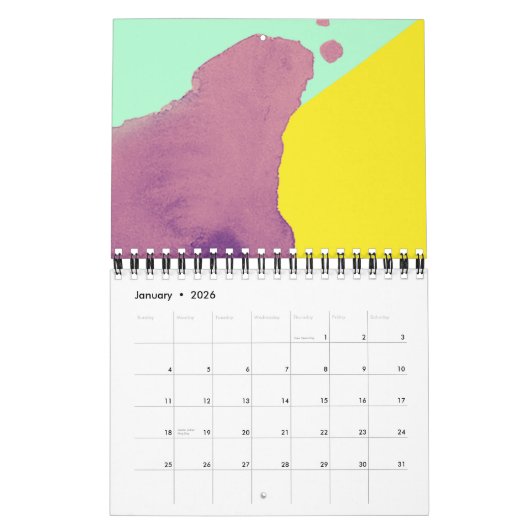 Calendrier Palette couleur esthétique 2021 (Jan 2026)