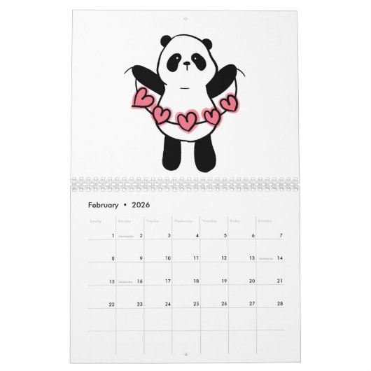 Calendrier Panda 2024 (Feb 2026)