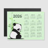 Calendrier Panda 2026 Carte Magnétique (Devant / Derrière)