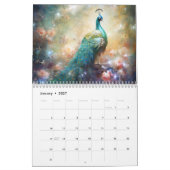 Calendrier Paons Fantastiques dans un Style Abstrait (Jan 2027)