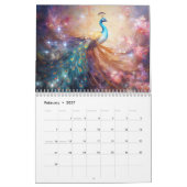Calendrier Paons Fantastiques dans un Style Abstrait (Feb 2027)