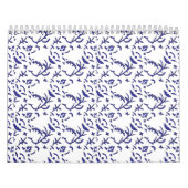 Calendrier Papier d'emballage bleu et blanc avec un graphique (Protection)