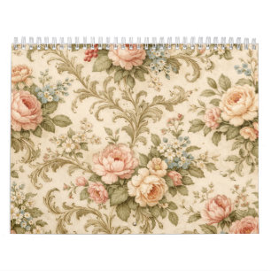 Calendrier Papier peint à motif floral vintage