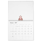 Calendrier papier peint design d'intérieur fleurs rouges, dos (Feb 2027)