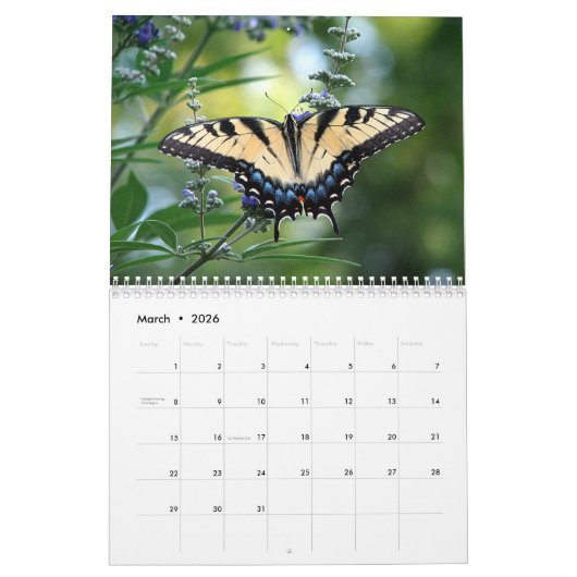 Calendrier papillon 2023 (Mar 2026)