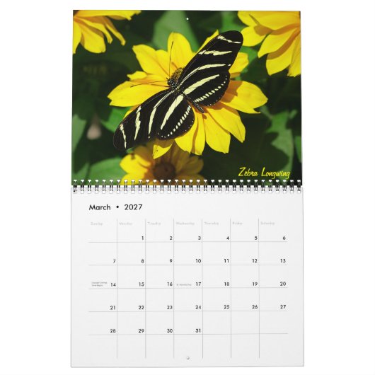 Calendrier papillon 2026 (Mar 2027)