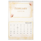 Calendrier Papillon esthétique moderne aquarelle (Feb 2027)