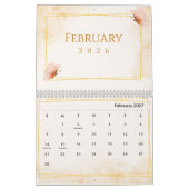 Calendrier Papillon esthétique moderne aquarelle (Feb 2027)