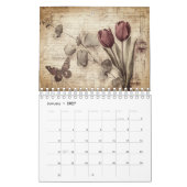 Calendrier papillon floral vintage (Jan 2027)