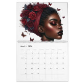Calendrier Papillon noir reine bling melanin sista (Mar 2026)