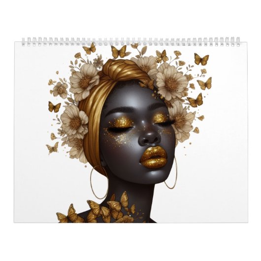 Calendrier Papillon noir reine bling melanin sista (Protection)