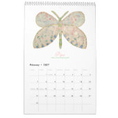 Calendrier papillon peint vertical 2027 (Feb 2027)