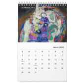 Calendrier par Gustav Klimt (Mar 2026)