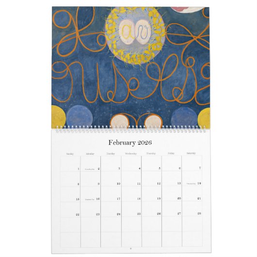 Calendrier par Hilma af Klint (Feb 2026)
