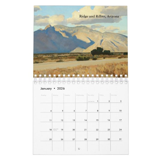 Calendrier par Maynard Dixon (Jan 2026)