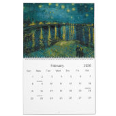 Calendrier par Vincent van Gogh (Feb 2026)