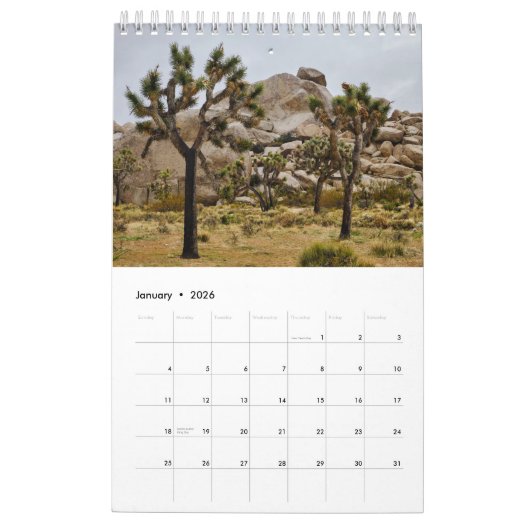 Calendrier Parc national de Joshua Tree ... Dans le calendrie (Jan 2026)