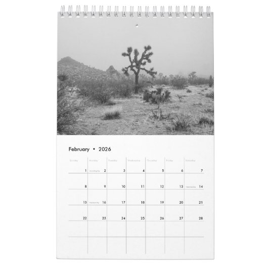 Calendrier Parc national de Joshua Tree ... Dans le calendrie (Feb 2026)