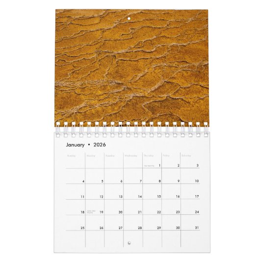 Calendrier Parc national de Yellowstone en Abstrait (Jan 2026)