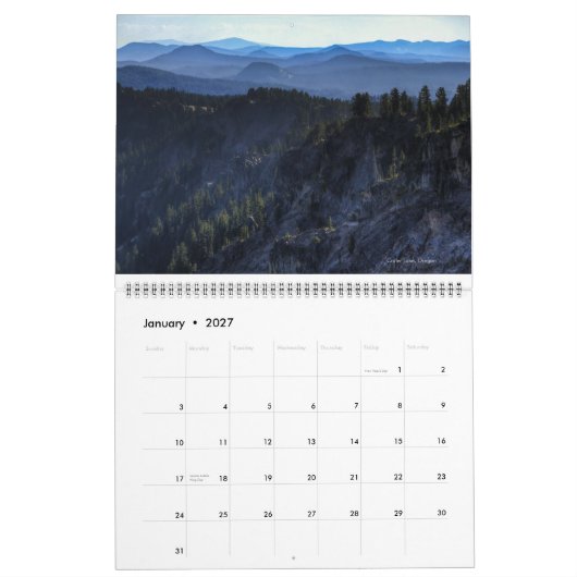 Calendrier Parcs nationaux des USA (Jan 2027)
