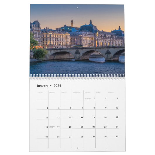 Calendrier Paris - A Year of City of Light Magic (Jan 2026)