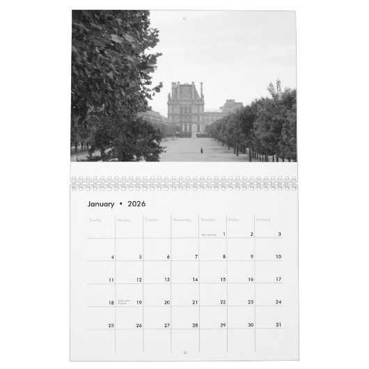 Calendrier Paris - scènes de la ville (Jan 2026)