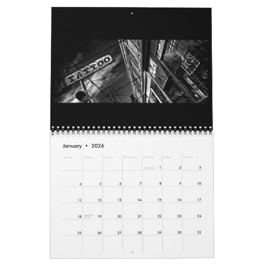 Calendrier Parlant de tatouage (Jan 2026)