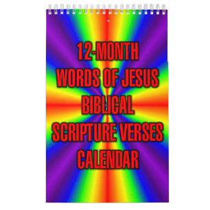 Calendrier Paroles de Jésus en 12 mois, versets bibliques des