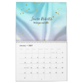 Calendrier Parties scintillant bleue et rose (Jan 2027)
