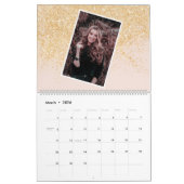 Calendrier parties scintillant holographique moderne marbre 1 (Mar 2026)