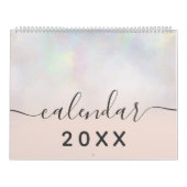 Calendrier parties scintillant holographique moderne marbre 1 (Protection)