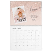 Calendrier parties scintillant holographique moderne marbre 1 (Jan 2026)