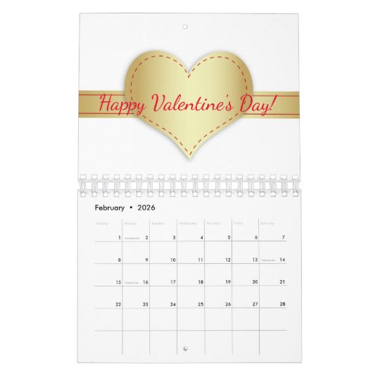 Calendrier Parties scintillant motivationnelle Typographie Be (Feb 2026)