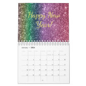 Calendrier Parties scintillant motivationnelle Typographie Be (Jan 2026)