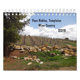 Calendrier Paso Robles, scènes 2019 de pays de vin de