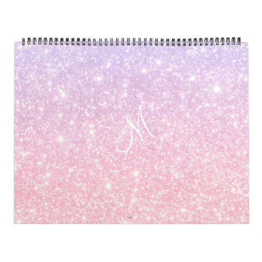 Calendrier Pastel Pink Blue Glitt     (Protection)