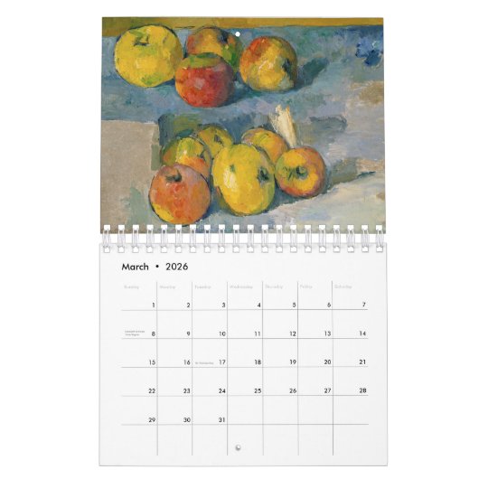 CALENDRIER PAUL CÉZANNE FINE ART CALENDAR (Mar 2026)