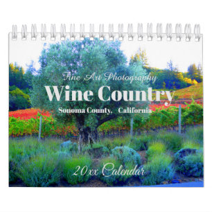 Calendrier Pays du vin, Comté de Sonoma, Californie Calendrie