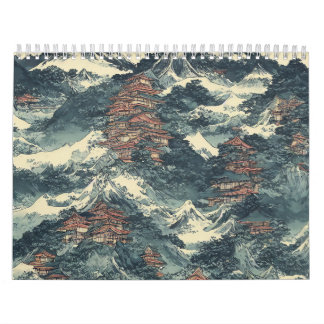 Calendrier Paysage de peinture à l'huile au Japon