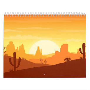 Calendrier Paysage du désert de Cactus