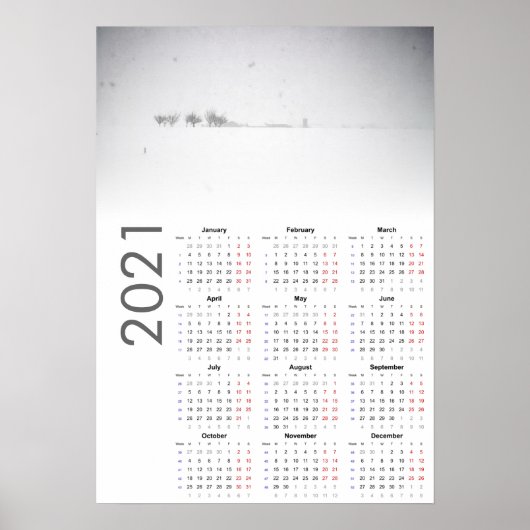 Calendrier Paysage enneigé 2021 Affiche (Devant)